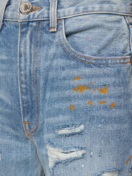 Brandon Maxwell: Jeans dritti vita alta in denim di cotone
