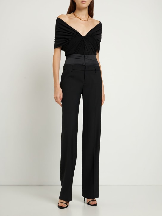 Brandon Maxwell - Off-the-shoulder draped jersey bodysuit