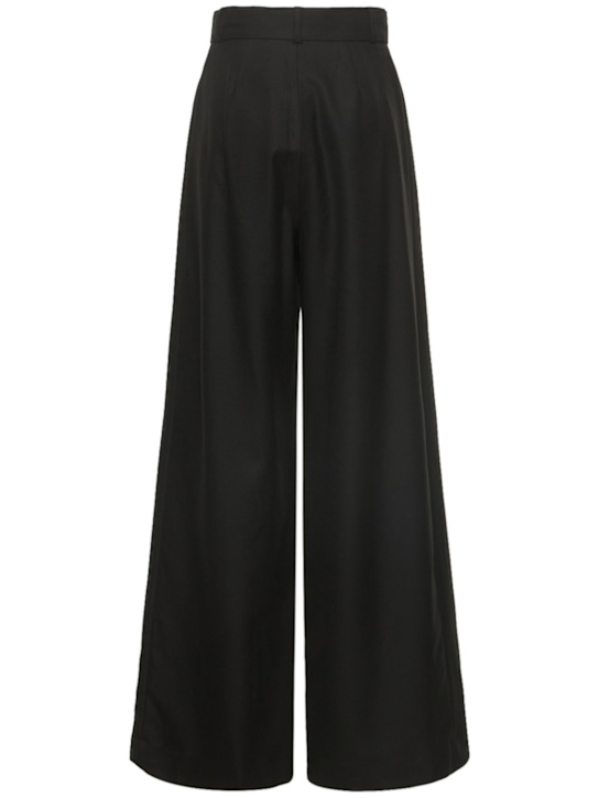 Brandon Maxwell: Pantaloni vita alta in twill di lana con cintura