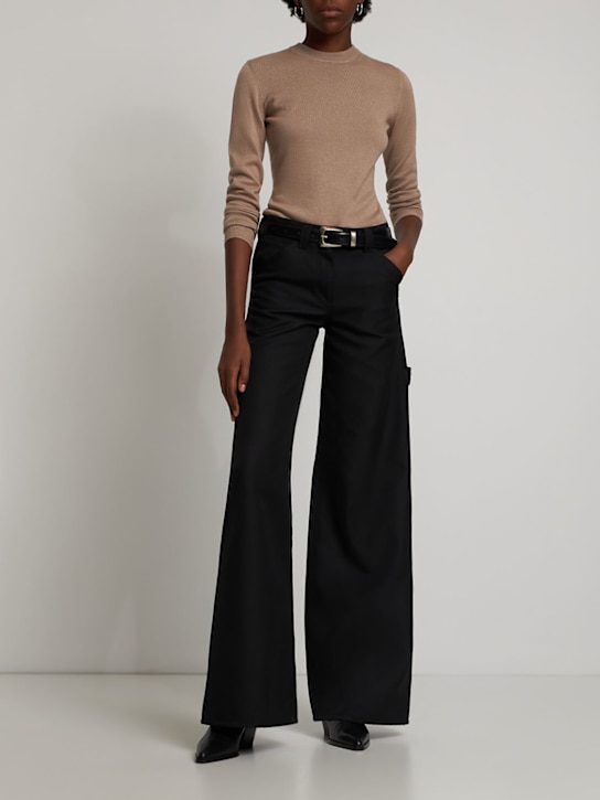 Brandon Maxwell - Silk & cashmere knit crewneck sweater