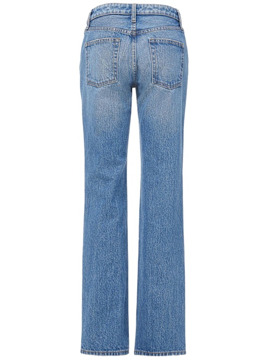 Brandon Maxwell: Gerade Jeans aus Denim mit geschöpftem Bund