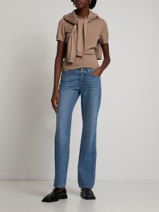 Brandon Maxwell - Gerade Jeans aus Denim mit geschöpftem Bund
