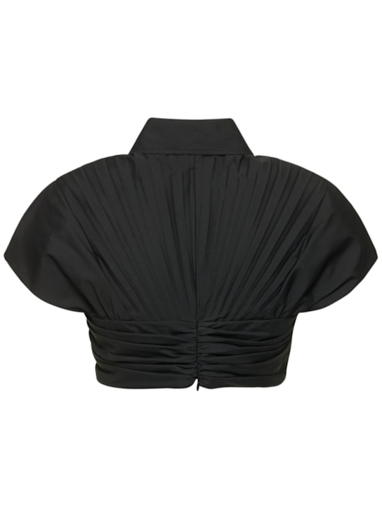 Brandon Maxwell: Draped cotton poplin crop top