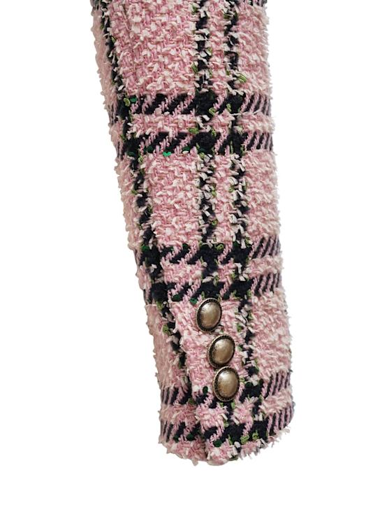 Alessandra Rich: Chaqueta cropped de tweed de seda con lentejuelas