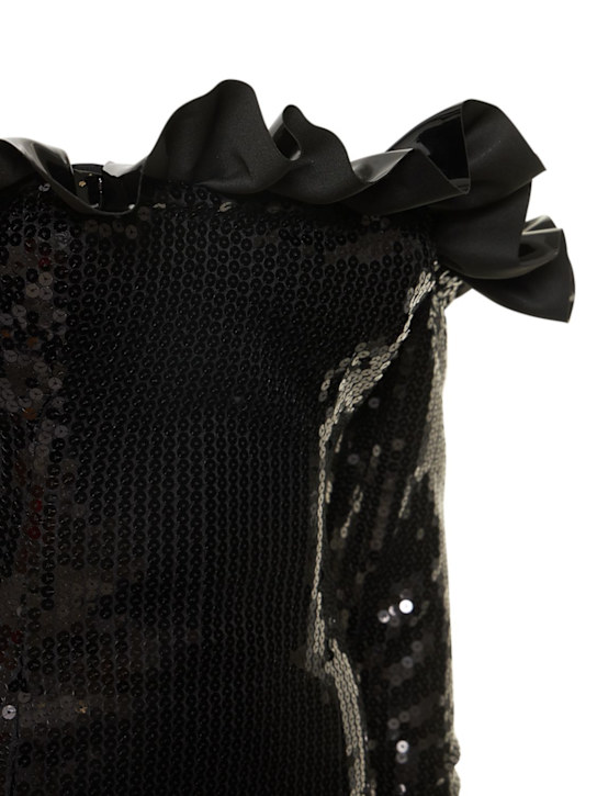 Alessandra Rich: Playsuit mit Pailletten und Vinyl