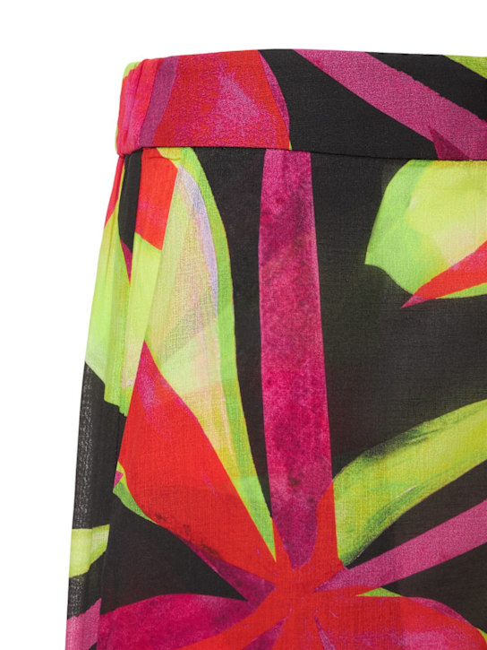 Louisa Ballou: Wide leg printed cotton muslin trousers