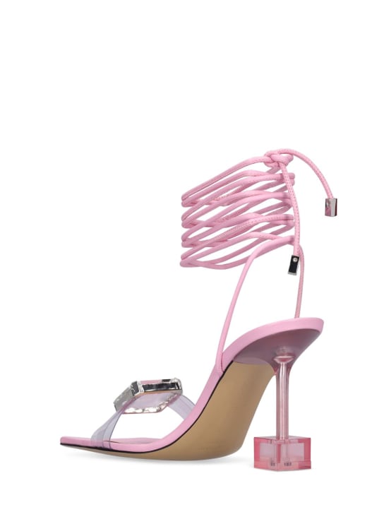 Mach & Mach: 95mm Leather & PVC lace-up sandals