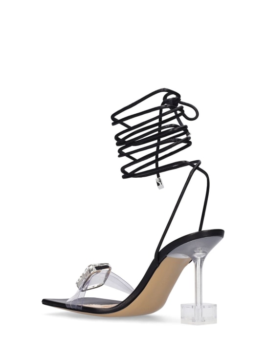 Mach & Mach: Sandales à lacets en cuir et PVC 95 mm