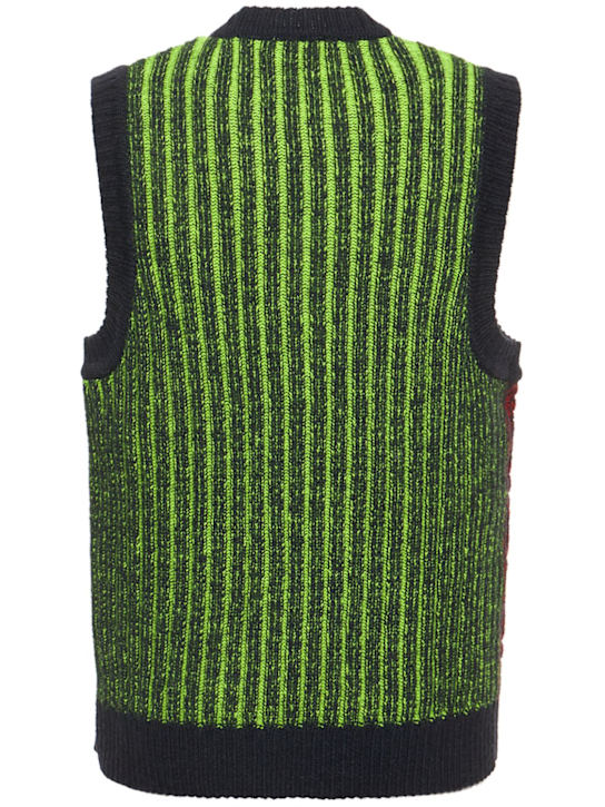 Agr: Pull sans manches en maille de laine jacquard