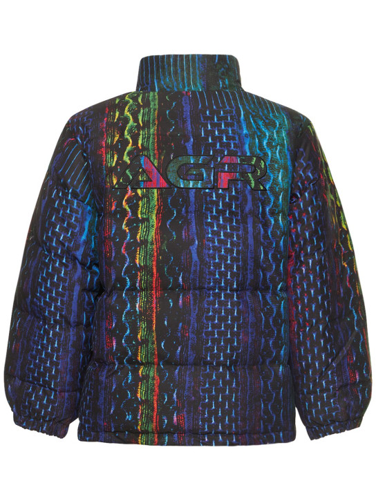 Agr: Snake print nylon down jacket