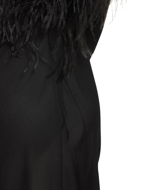 Giuseppe Di Morabito: Vestido corto de viscosacon plumas
