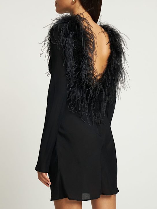 Giuseppe Di Morabito: Vestido corto de viscosacon plumas