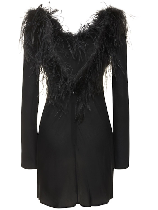 Giuseppe Di Morabito: Vestido corto de viscosacon plumas