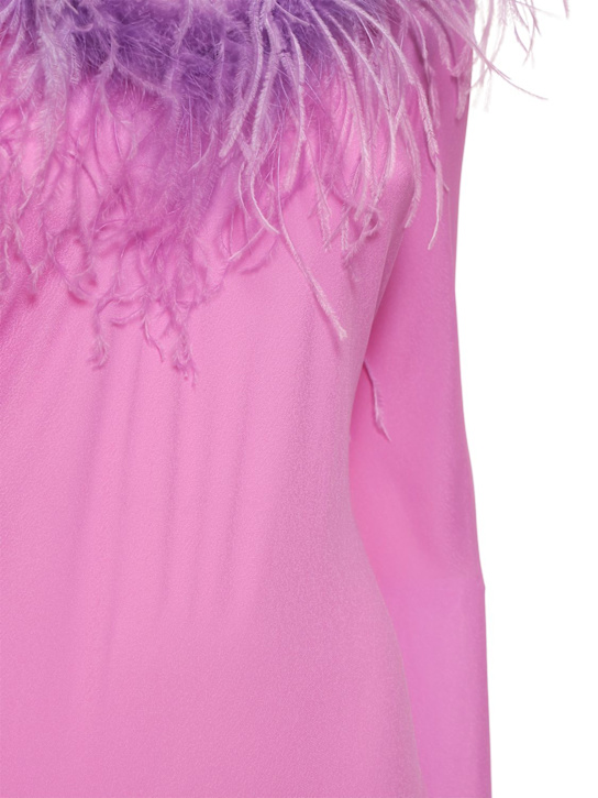 Giuseppe Di Morabito: Vestido corto de viscosacon plumas