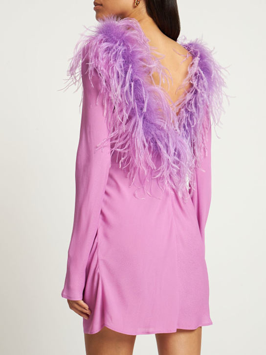 Giuseppe Di Morabito: Vestido corto de viscosacon plumas