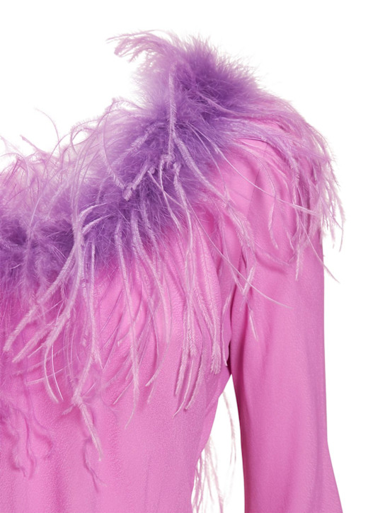Giuseppe Di Morabito: Vestido corto de viscosacon plumas