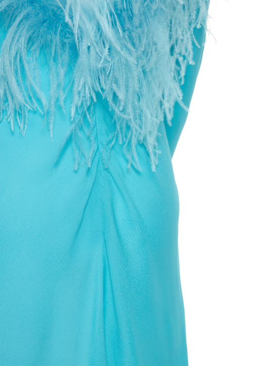 Giuseppe Di Morabito: Vestido corto de viscosacon plumas