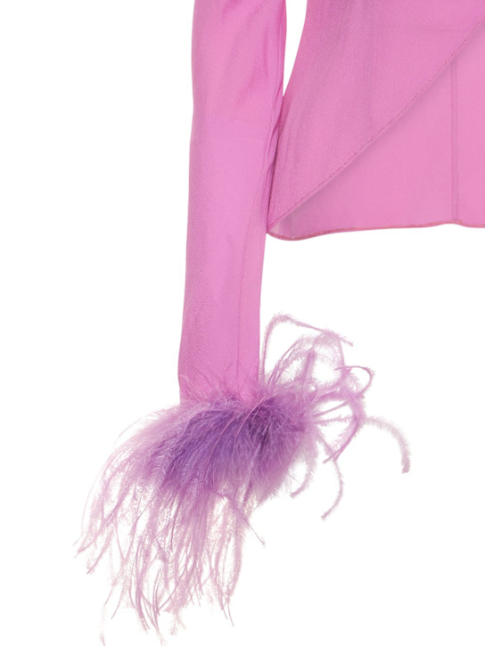 Giuseppe Di Morabito: Top in viscosa con piume