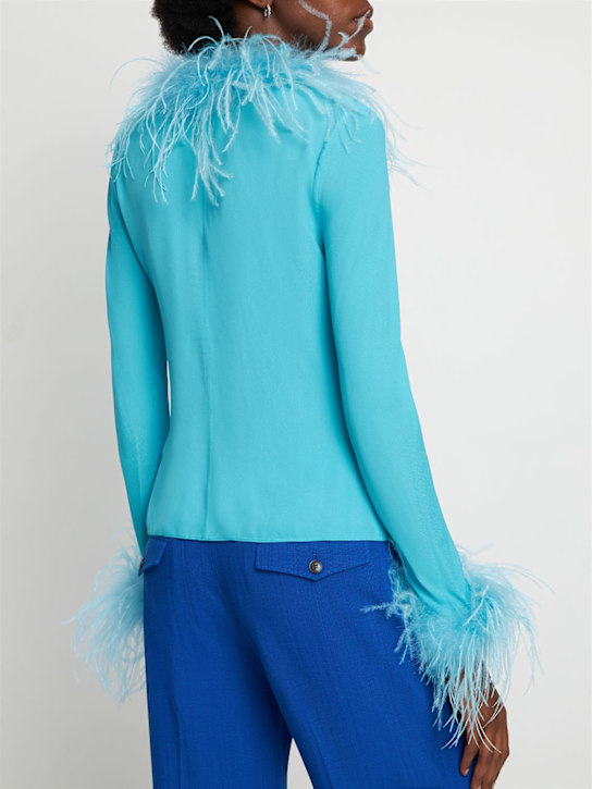 Giuseppe Di Morabito: Top in viscosa con piume