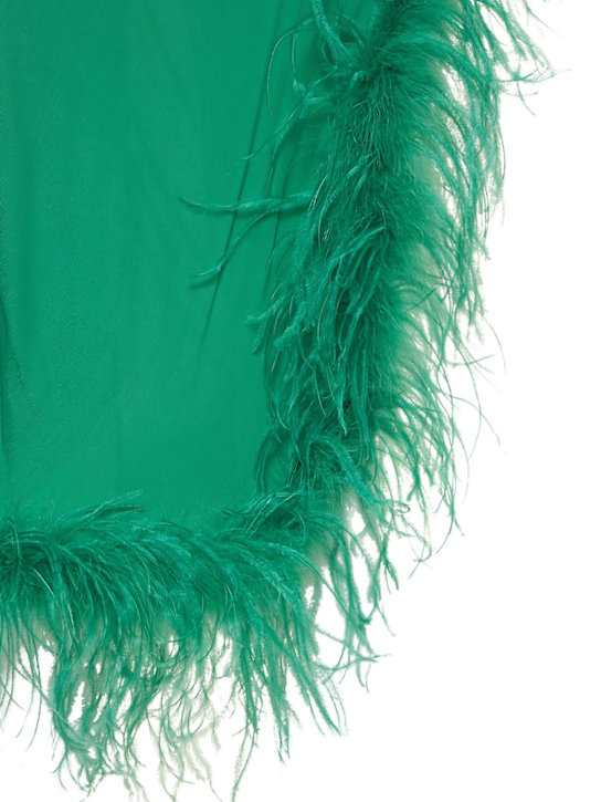 Giuseppe Di Morabito: Viscose midi skirt w/ feathers