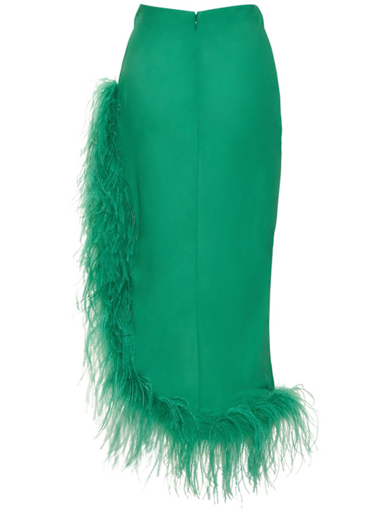 Giuseppe Di Morabito: Viscose midi skirt w/ feathers