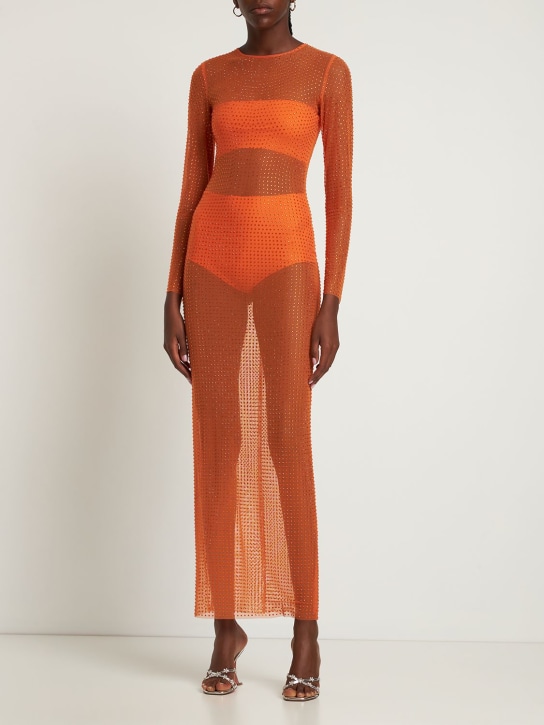 Giuseppe Di Morabito: Robe longue en mesh embelli