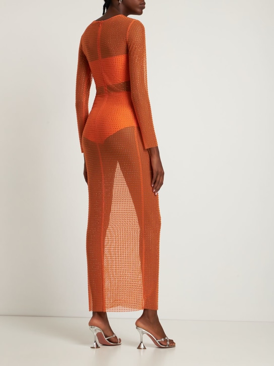 Giuseppe Di Morabito: Robe longue en mesh embelli