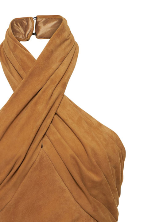 Giuseppe Di Morabito: Vestido corto de ante con cuello halter