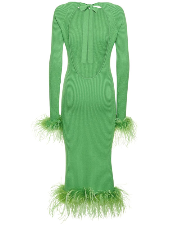 Giuseppe Di Morabito: Vestito midi stretch con piume