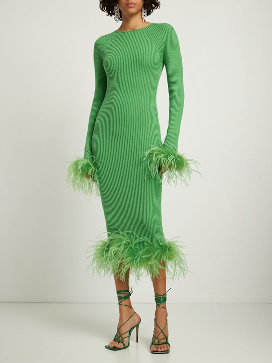 Giuseppe Di Morabito - Vestito midi stretch con piume