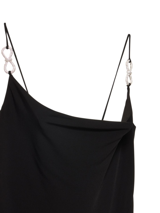 Mach & Mach: Robe courte en viscose mélangée embellie