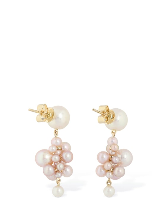 Sophie Bille Brahe: 14kt & Pearl Botticelli rose earrings