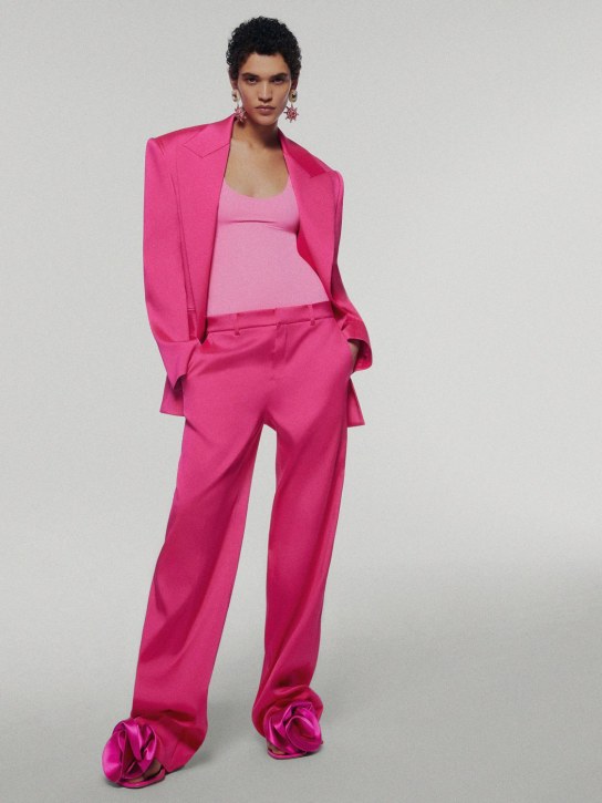 Magda Butrym: Pantalon ample en satin taille haute