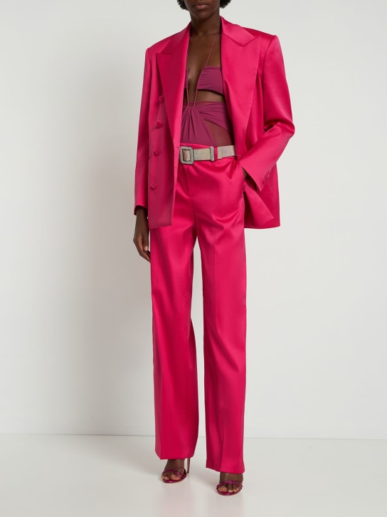 Magda Butrym: Pantalon ample en satin taille haute