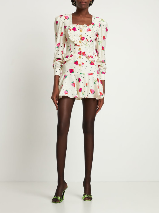 Alessandra Rich - Robe courte en soie jacquard