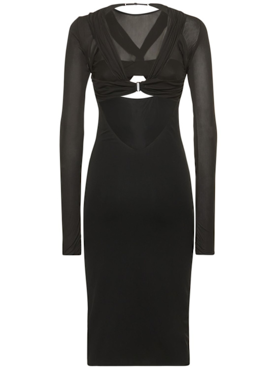 Nensi Dojaka: Twisted knot long sleeve midi dress
