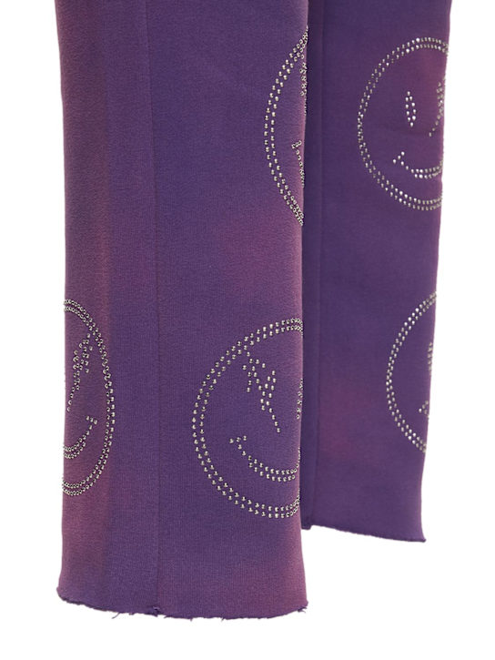 Retrovert: All over rhinestone smiley sweatpants