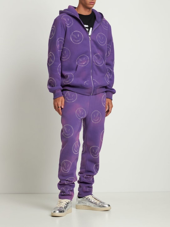 Retrovert - Pantalon à motif smiley en strass