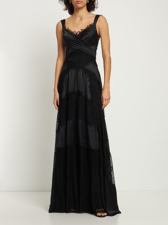 Zuhair Murad: LANGES SPITZEN- UND SATINKLEID
