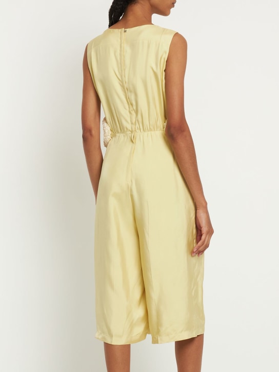Jil Sander: Combinaison en satin de viscose fluide