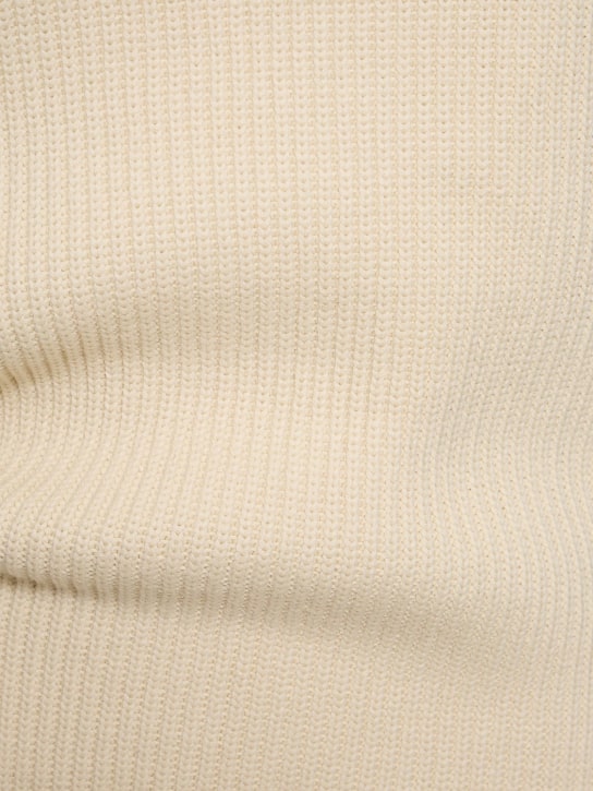 Jil Sander: Gilet en maille de coton mélangé côtelé avec col
