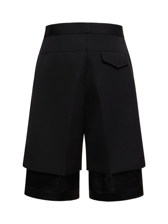 Jil Sander: Bermuda en sergé de laine et satin