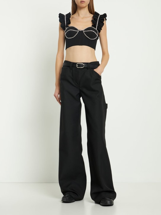 Area - Bustier aus Baumwollpopeline mit Rüschen