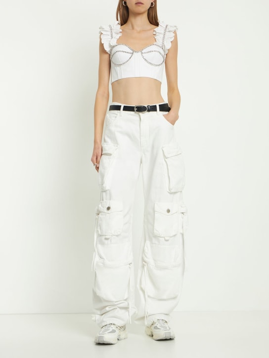 Area - Bustier aus Baumwollpopeline mit Rüschen
