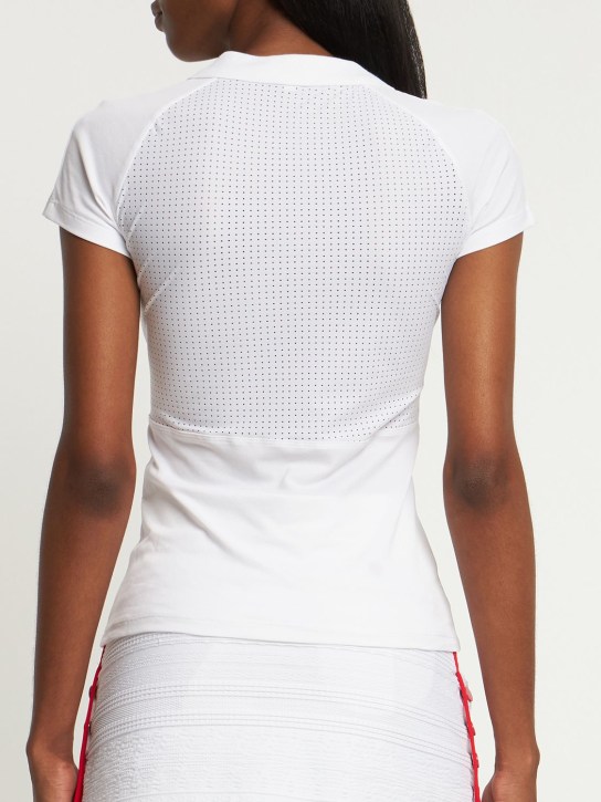 L'etoile Sport: Mesh zip performance polo