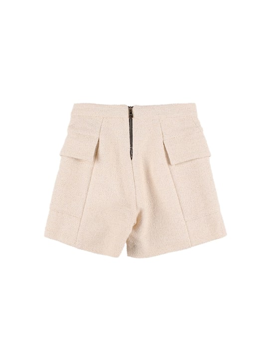 Balmain: Shorts de bouclè con botones decorativos