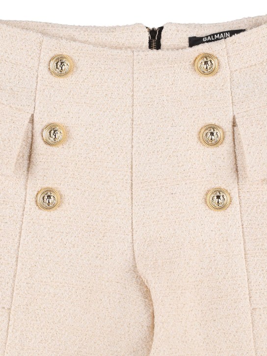 Balmain - Shorts bouclé con bottoni decorativi