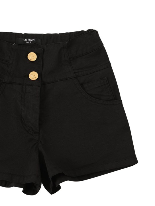 Balmain - Shorts in twill di cotone con bottoni
