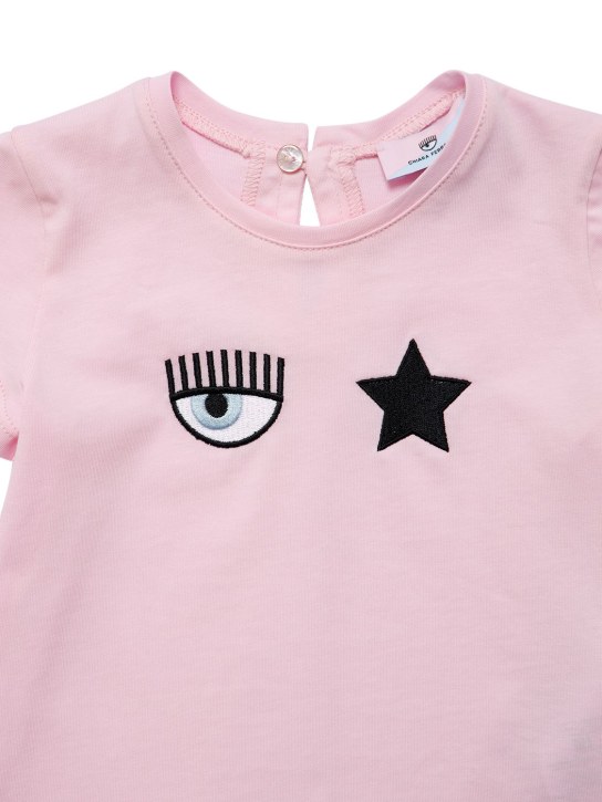 Chiara Ferragni: T-shirt en jersey de coton à logo brodé