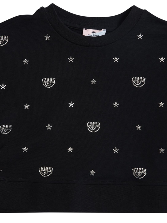 Chiara Ferragni - Embellished logo cotton sweatshirt